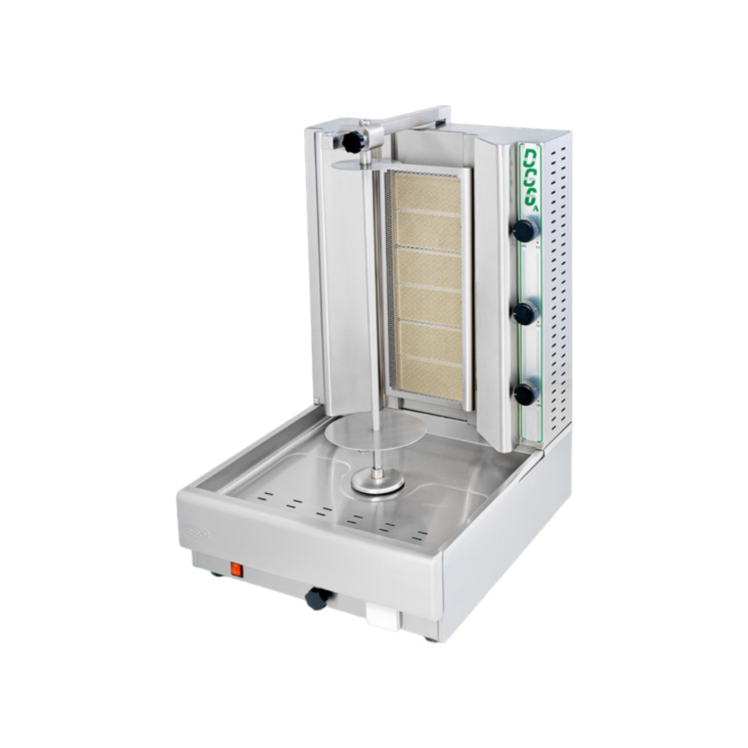 Machine à kebab gaz 3 zones 530x640x830mm 10,5kW