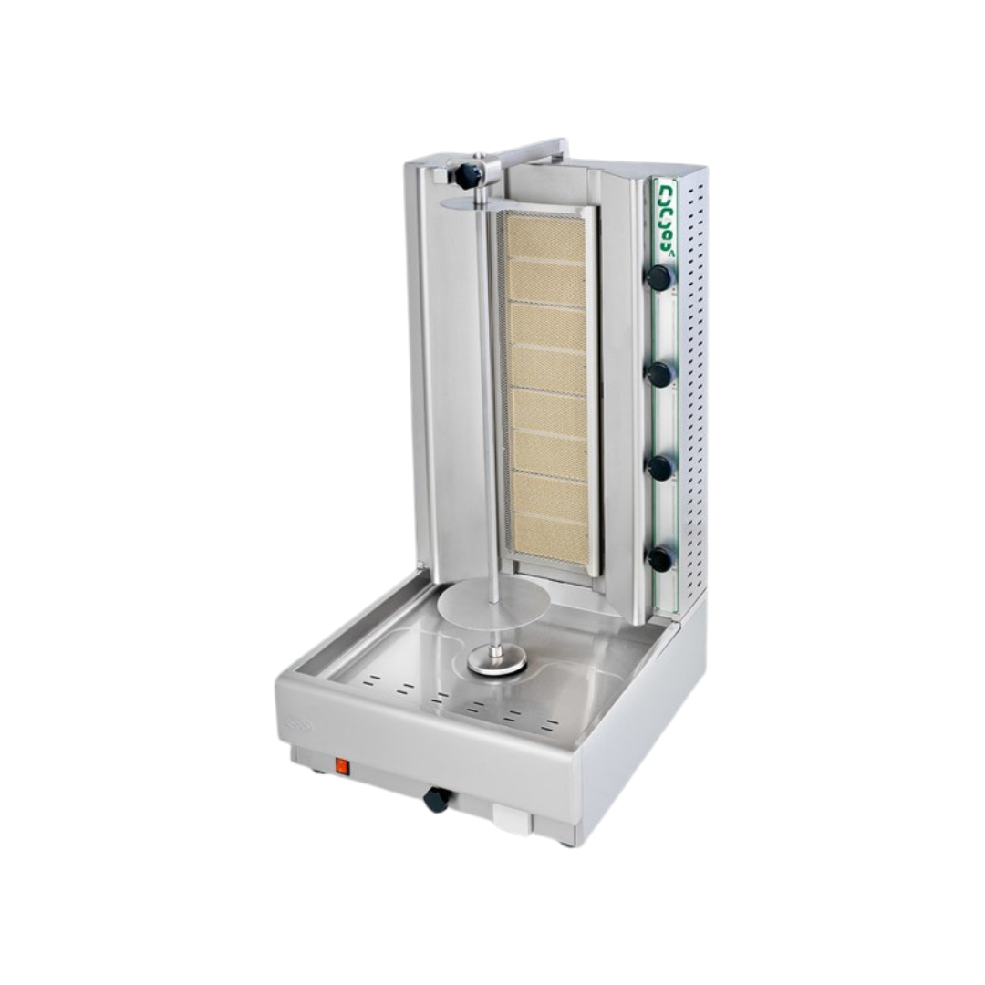 Machine à kebab gaz 5 zones 530x640x1150mm 17,5kW