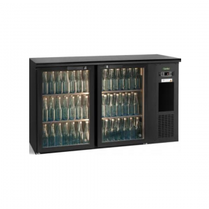 Arrière-bar 2 portes vitrées anthracite