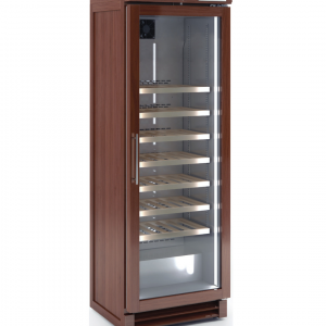 Armoire à vin bois réfrigérée positive +4/+18°C 1 porte vitrée 657x596x1918mm