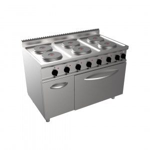 Cuisinière électrique 6 feux sur four électrique 1200x700x850mm