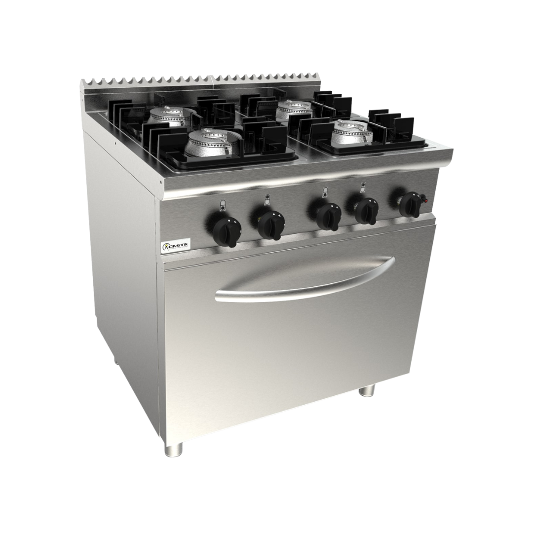 Cuisinière gaz sur four gaz 4 feux 800x700x850mm 37,9kW