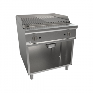 Grille pierre volcanique sur meuble ouvert 800x900x850mm