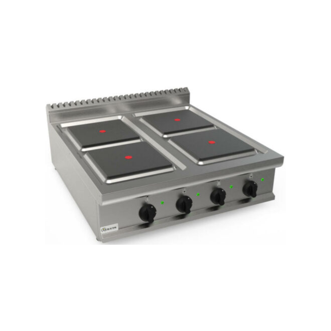 Cuisinière électrique 4 feux à poser 800x900x270mm 16kW