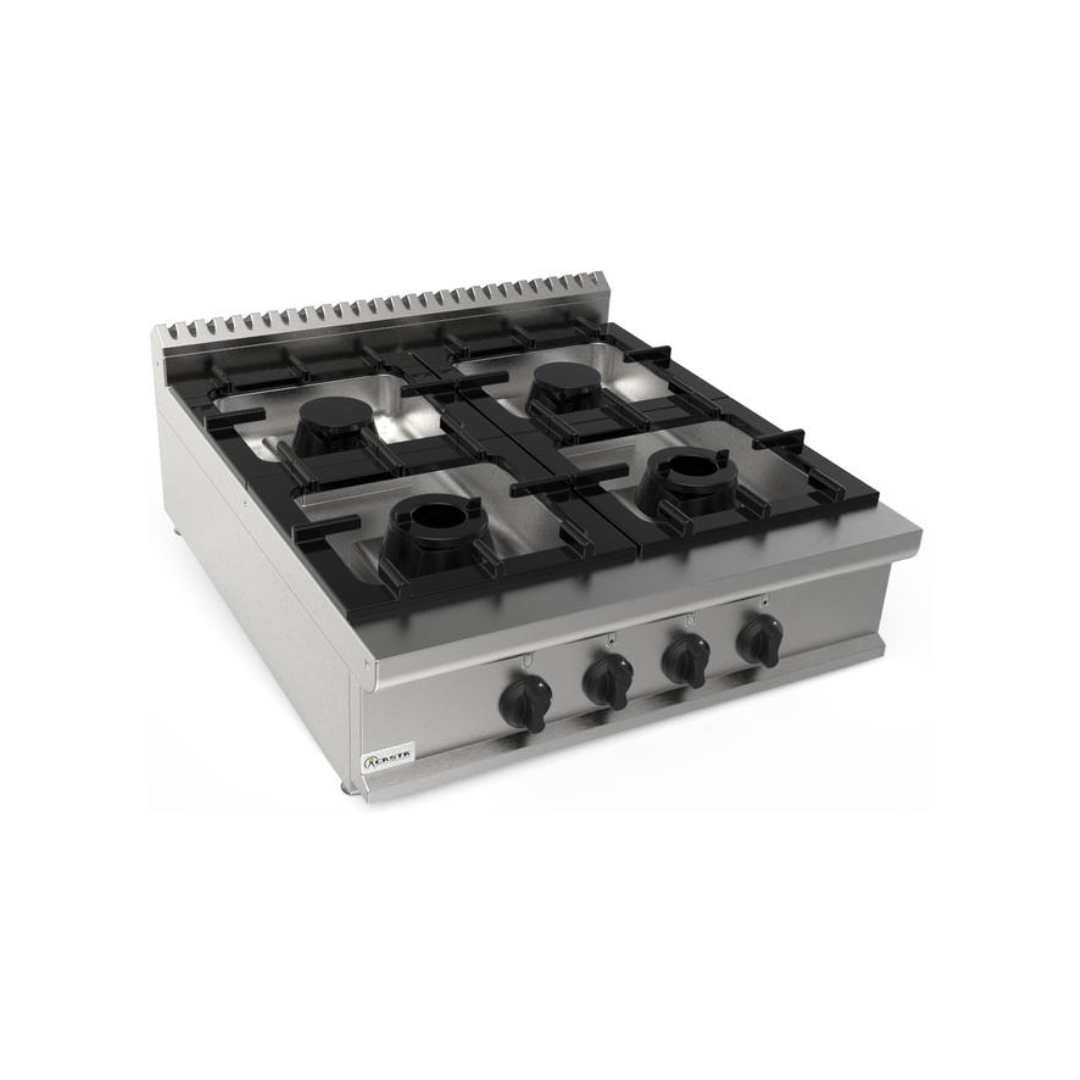 Cuisinière gaz à poser 4 feux 800x900x270mm 29,6kW