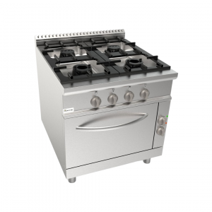 Cuisinière gaz sur four électrique 4 feux 800x900x850mm 29,6kW
