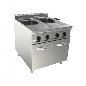 Friteuse électrique sur meuble avec porte 2x21L 800x900x850mm 40kW
