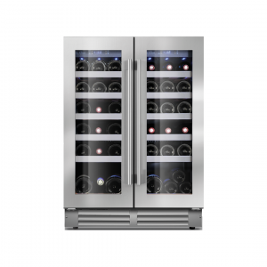 Cave à vin inox 2 zones - 38 bouteilles -  +5/+18°C