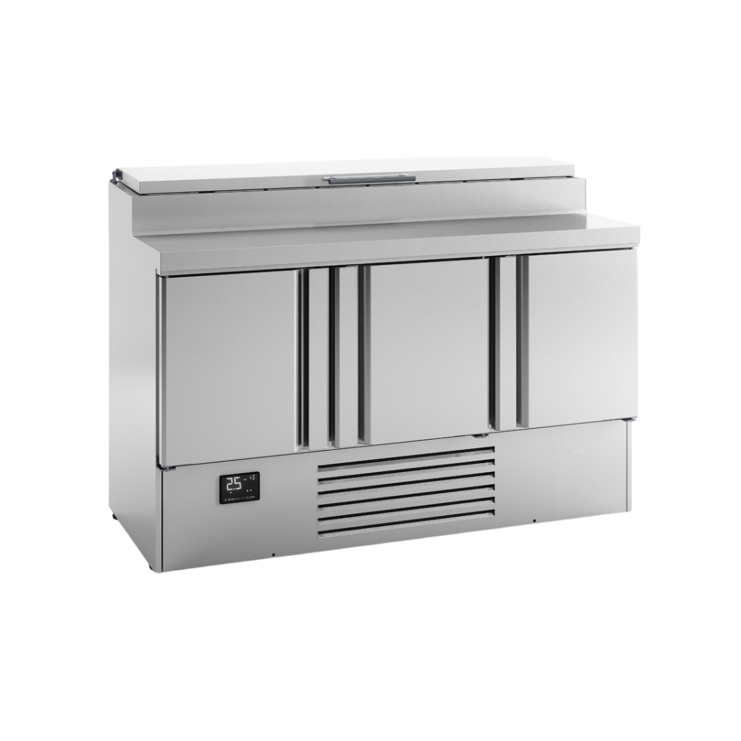 Saladette réfrigérée positive 0/+6°C 3 portes 1460x700x885mm