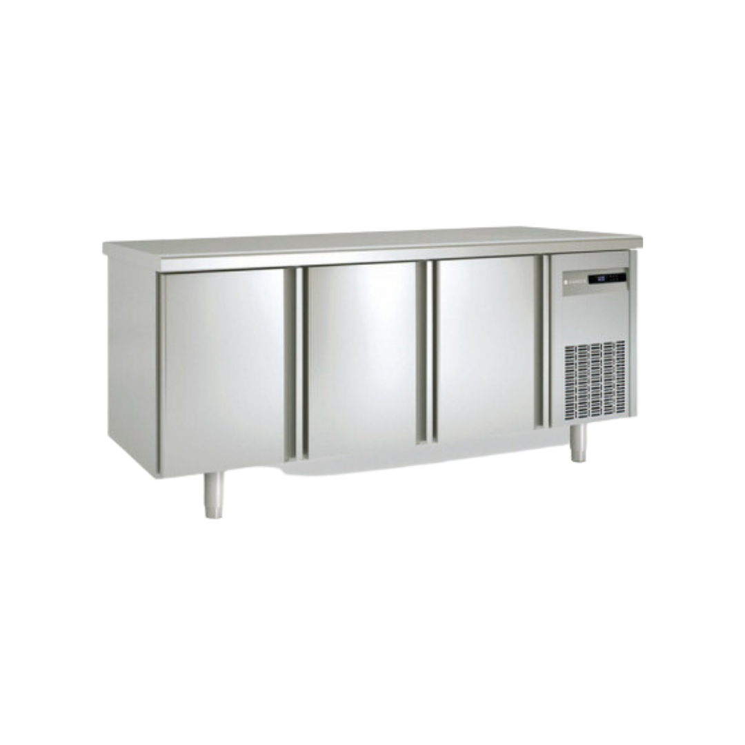 Meuble GN 1/1 Traversant réfrigérée positive -2/+8°C gamme TOP - 3 portes pleines - 1795x700x850mm