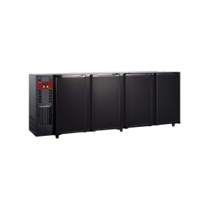 Arrière bar noir 4 portes pleines - 2675x565x890mm