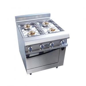 4 feux nus gaz sur four électrique 800x836x900mm